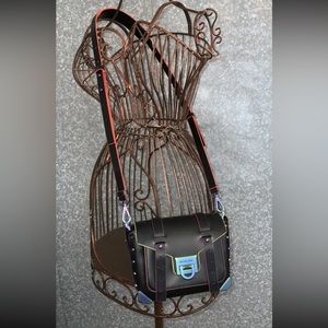 Michael Kors Small Manhattan Black Neon Oil Slick Crossbody